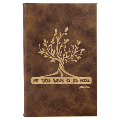 Rustic/Gold Leatherette Sketch Book with Unlined Notepad