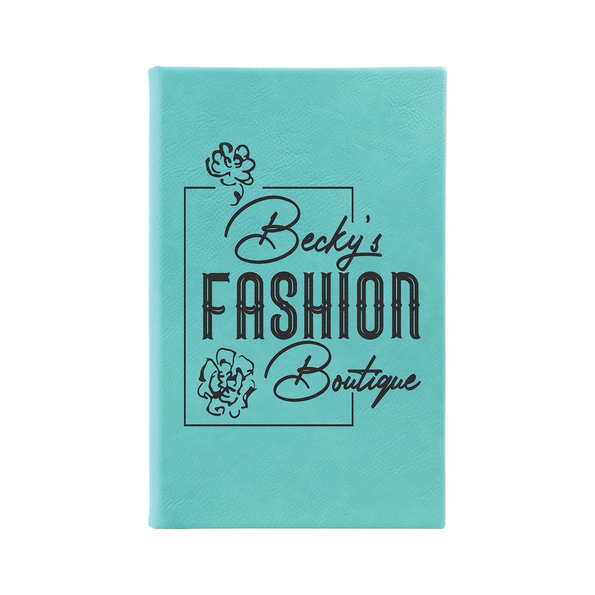 Leatherette Sketch Book with Unlined Notepad, Teal