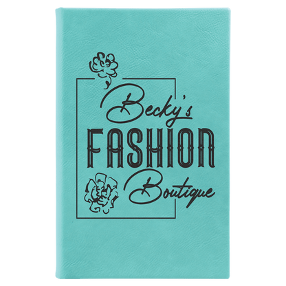 Teal Leatherette Sketch Book with Unlined Notepad