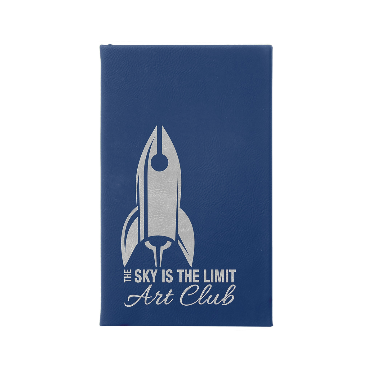 Leatherette Sketch Book with Unlined Notepad, Blue/Silver