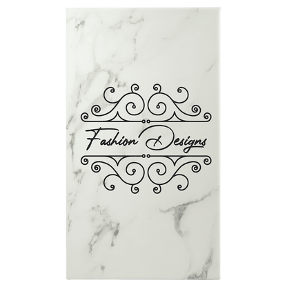 White Marble Leatherette Sketch Book with Unlined Notepad