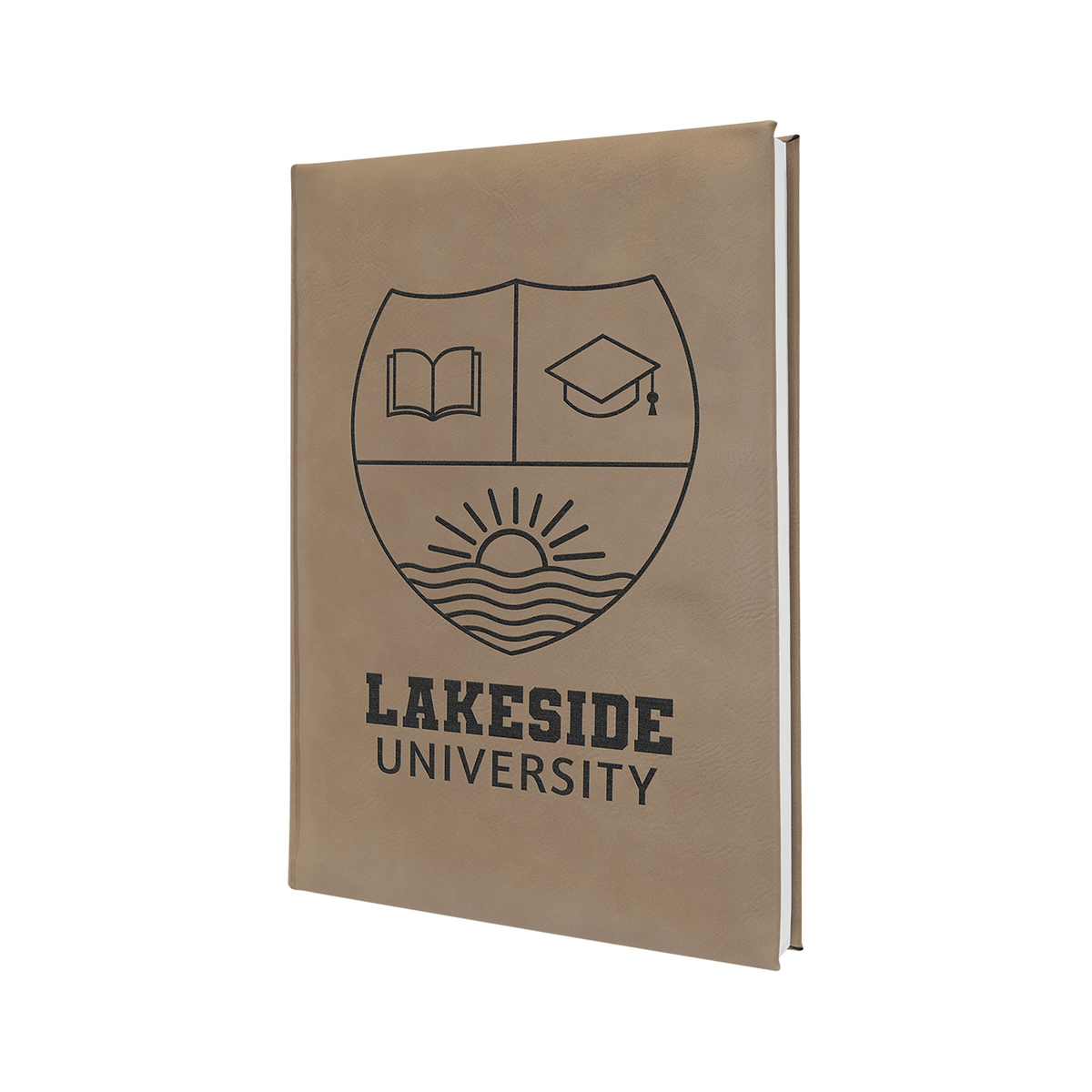 Leatherette Journal with Lined Notepad, Light Brown