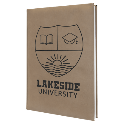 Light Brown Leatherette Journal with Lined Notepad
