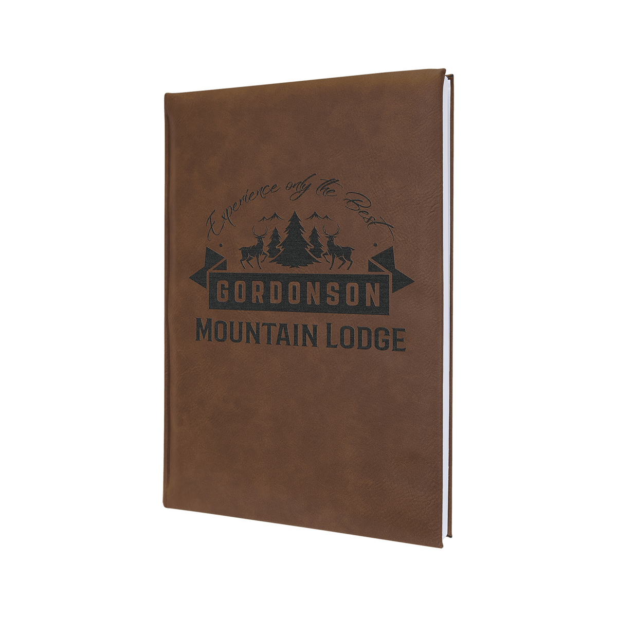 Leatherette Journal with Lined Notepad, Dark Brown