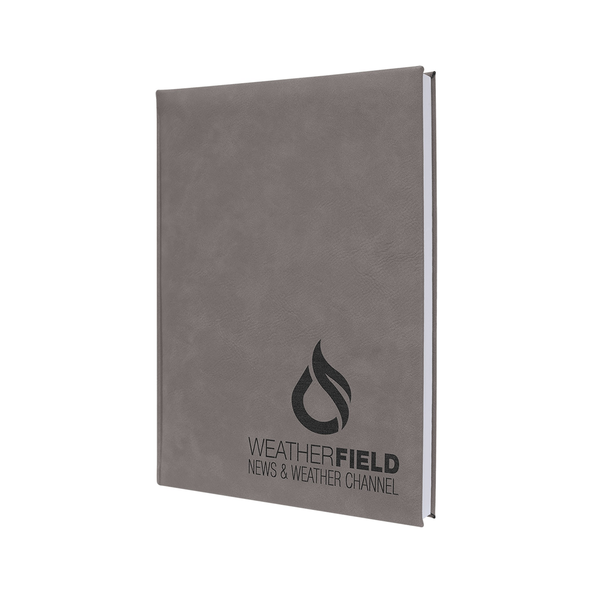 Leatherette Journal with Lined Notepad, Gray