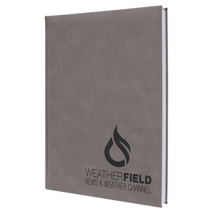 Gray Leatherette Journal with Lined Notepad