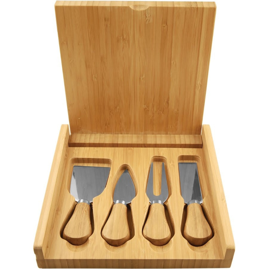 Bamboo Cheese Set with 4 Tools 8 inch