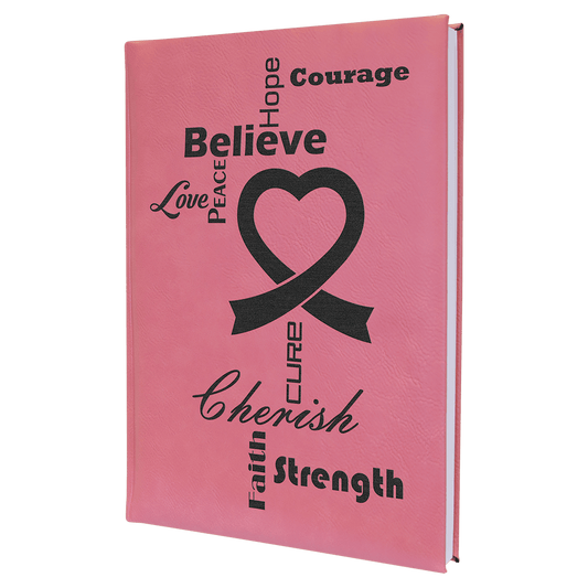 Pink Leatherette Journal with Lined Notepad