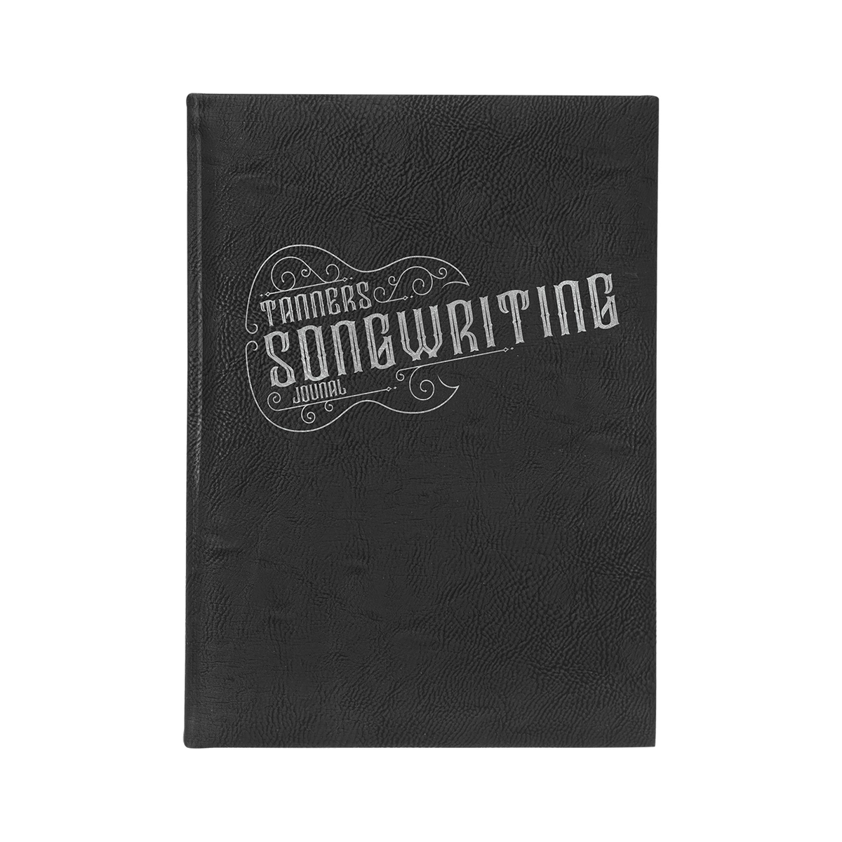 Leatherette Journal with Lined Notepad, Black/Silver
