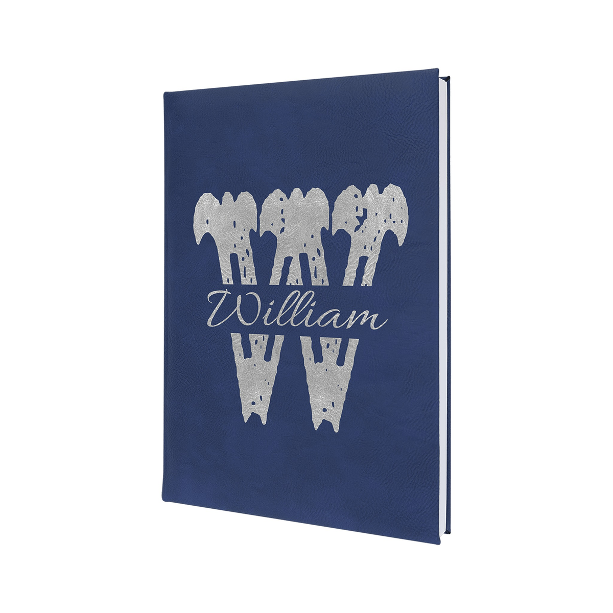 Leatherette Journal with Lined Notepad, Blue/Silver