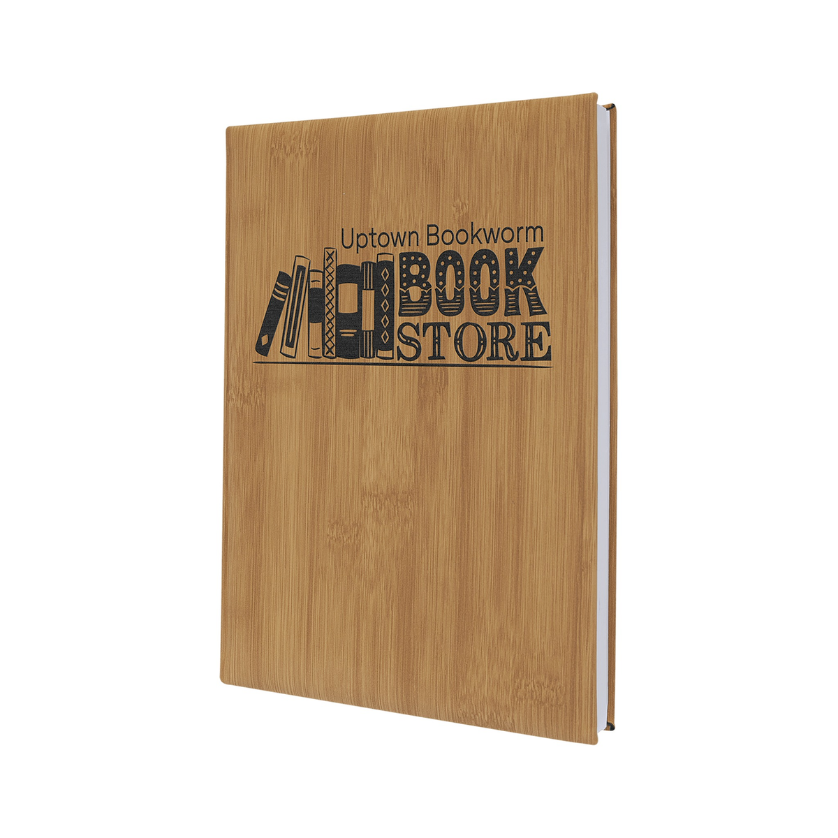 Leatherette Journal with Lined Notepad, Bamboo
