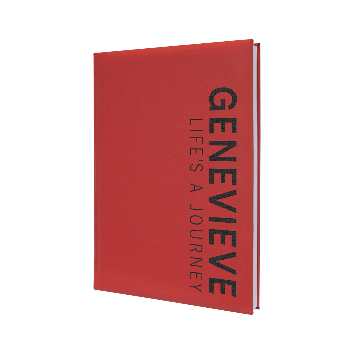Leatherette Journal with Lined Notepad, Red