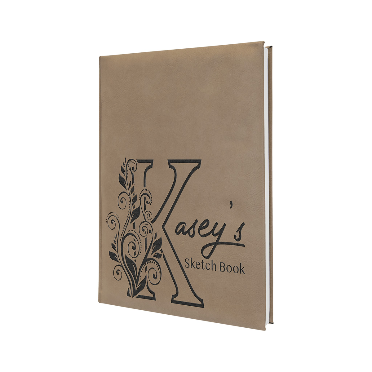 Leatherette Sketch Book with Unlined Notepad, Light Brown
