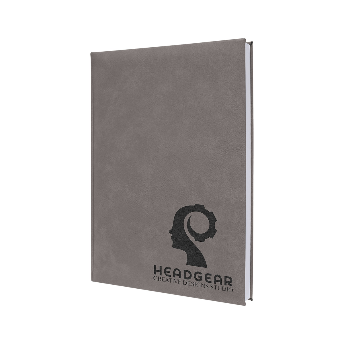 Leatherette Sketch Book with Unlined Notepad, Gray