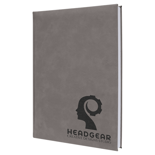 Gray Leatherette Sketch Book with Unlined Notepad
