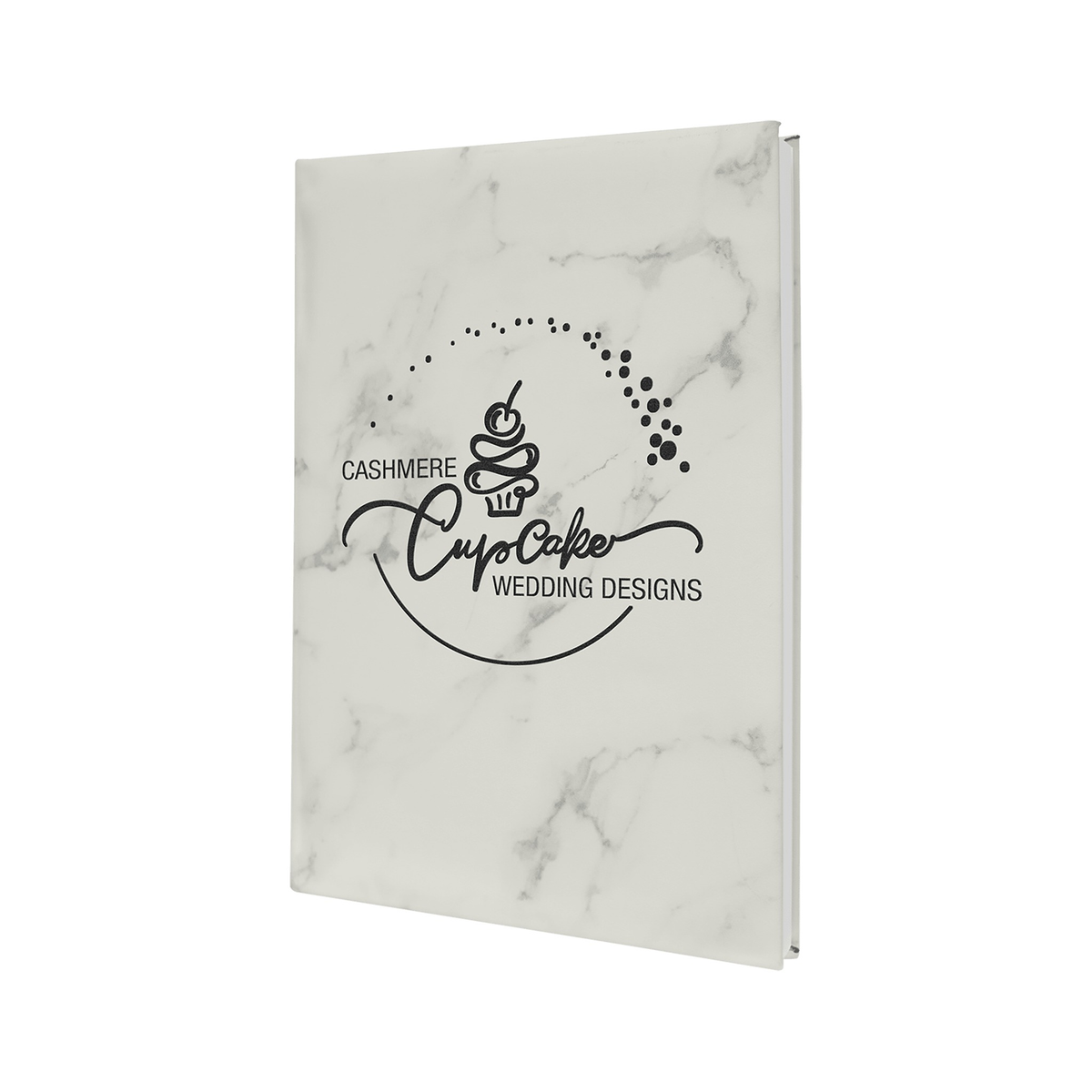 Leatherette Sketch Book with Unlined Notepad, White Marble