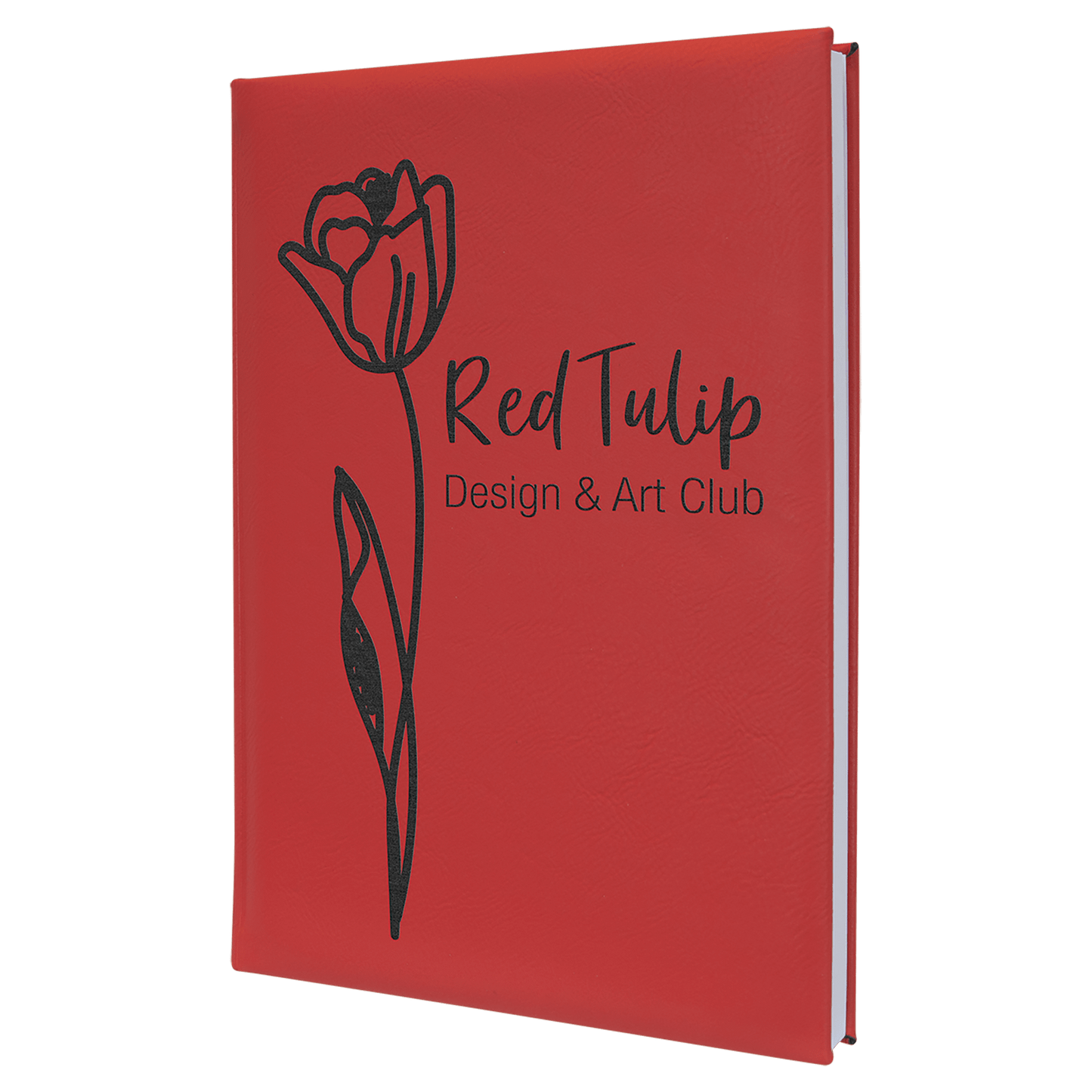 Red Leatherette Sketch Book with Unlined Notepad