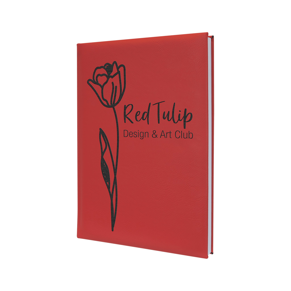 Leatherette Sketch Book with Unlined Notepad, Red