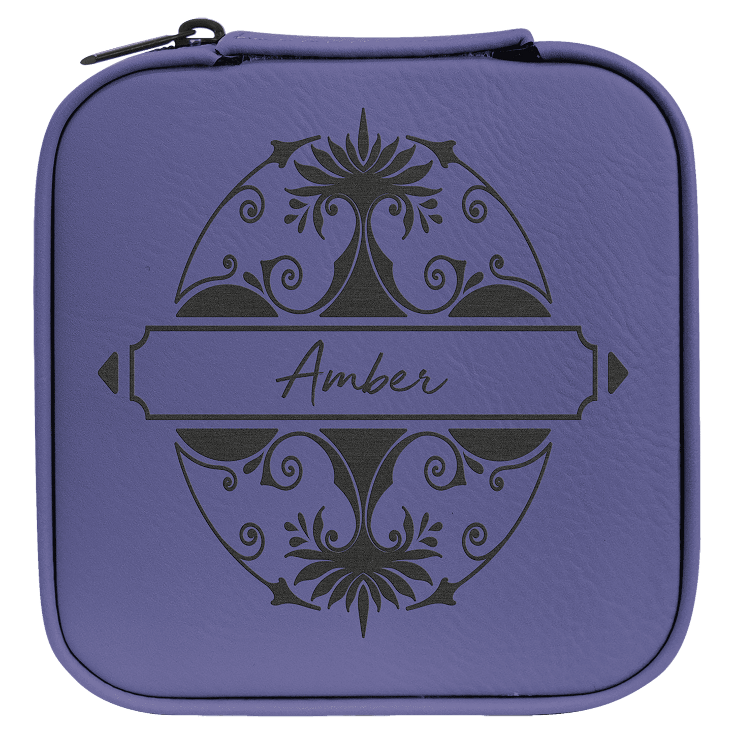 Leatherette Travel Jewelry Box with Black Lining 4" x 4"