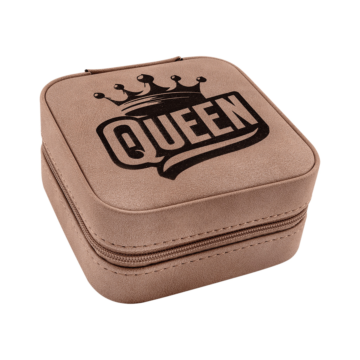 Leatherette Travel Jewelry Box 4" x 4", Blush