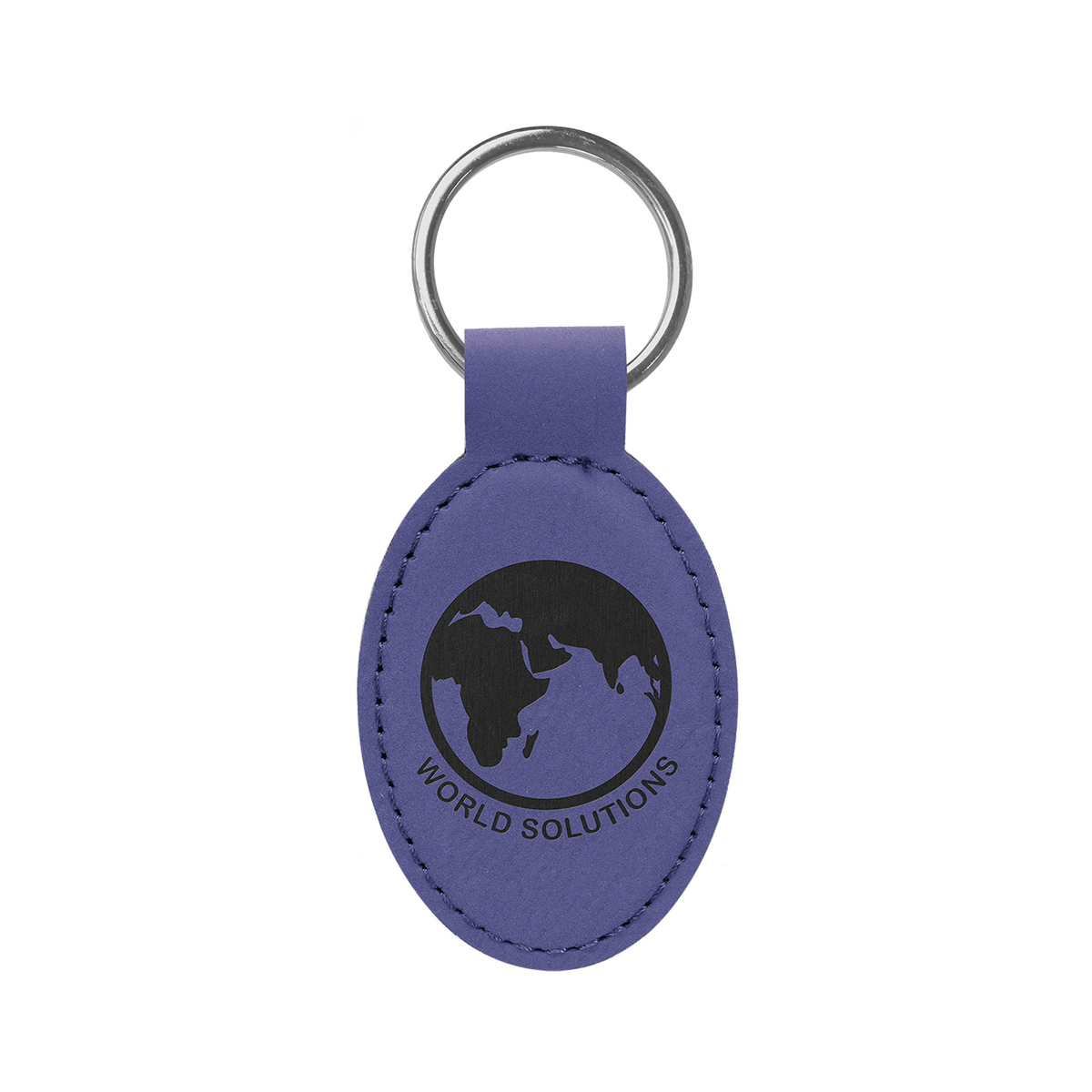 Leatherette Oval Keychain 3" x 1.75"