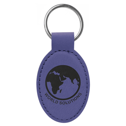 Leatherette Oval Keychain 3" x 1.75"