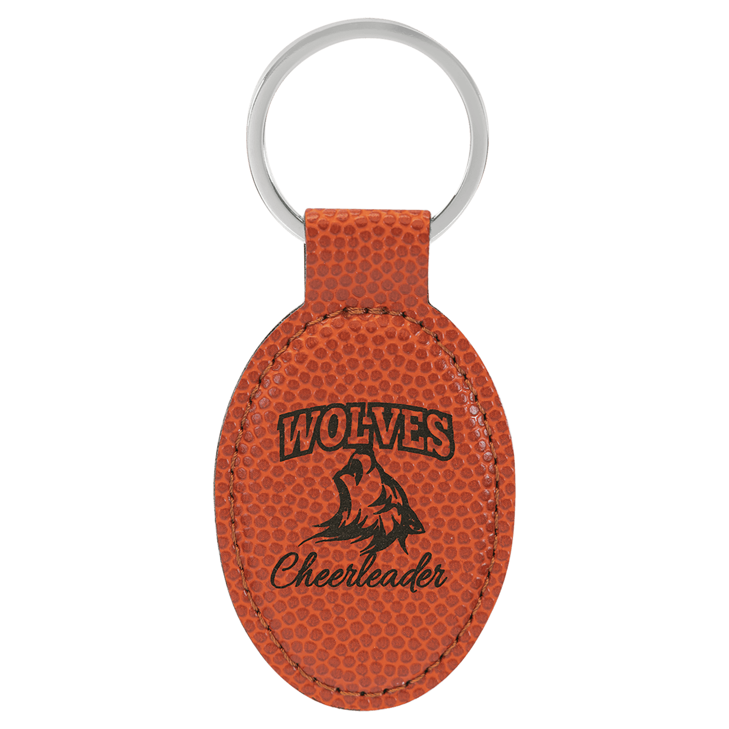 Leatherette Oval Keychain 3" x 1.75"
