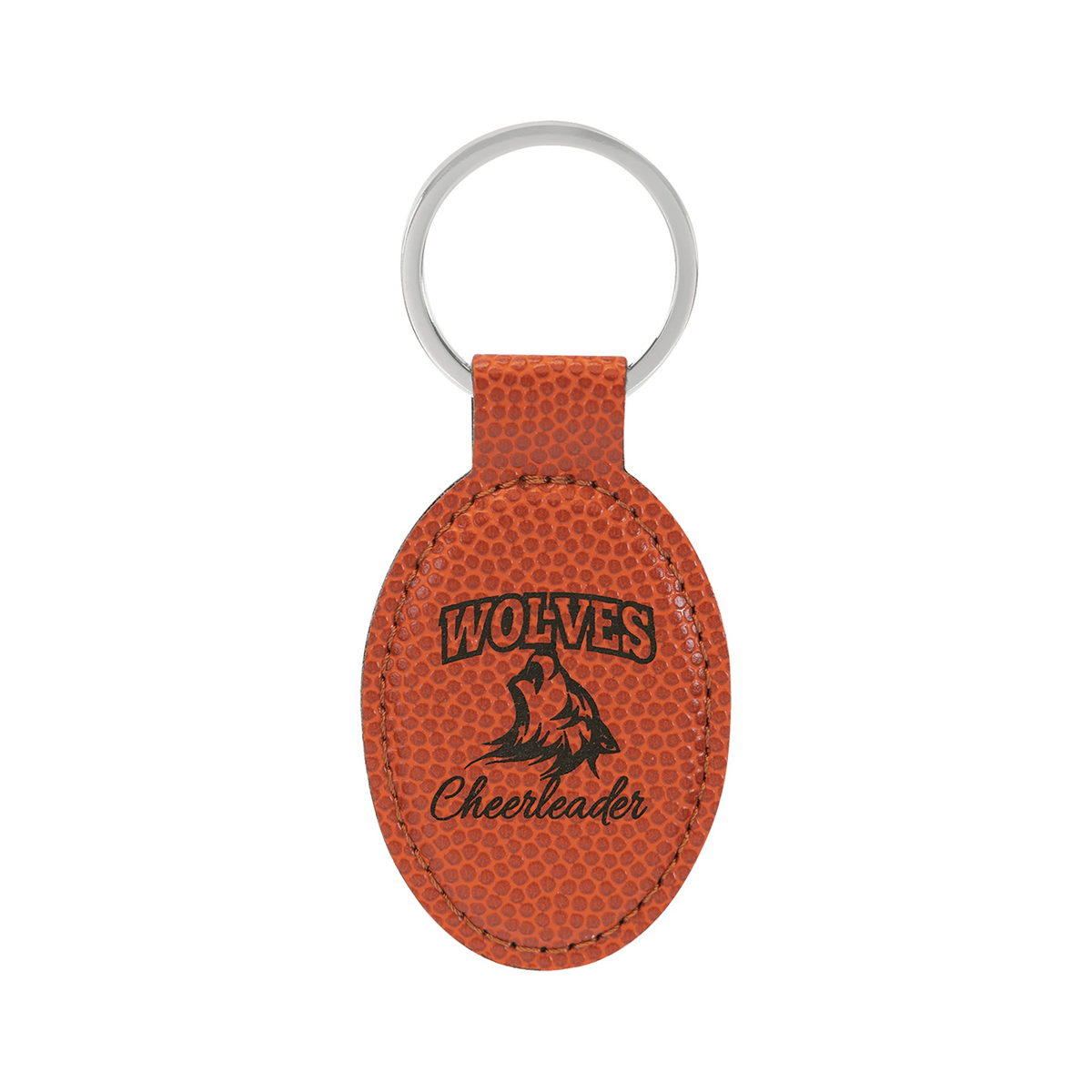 Leatherette Oval Keychain 3" x 1.75"