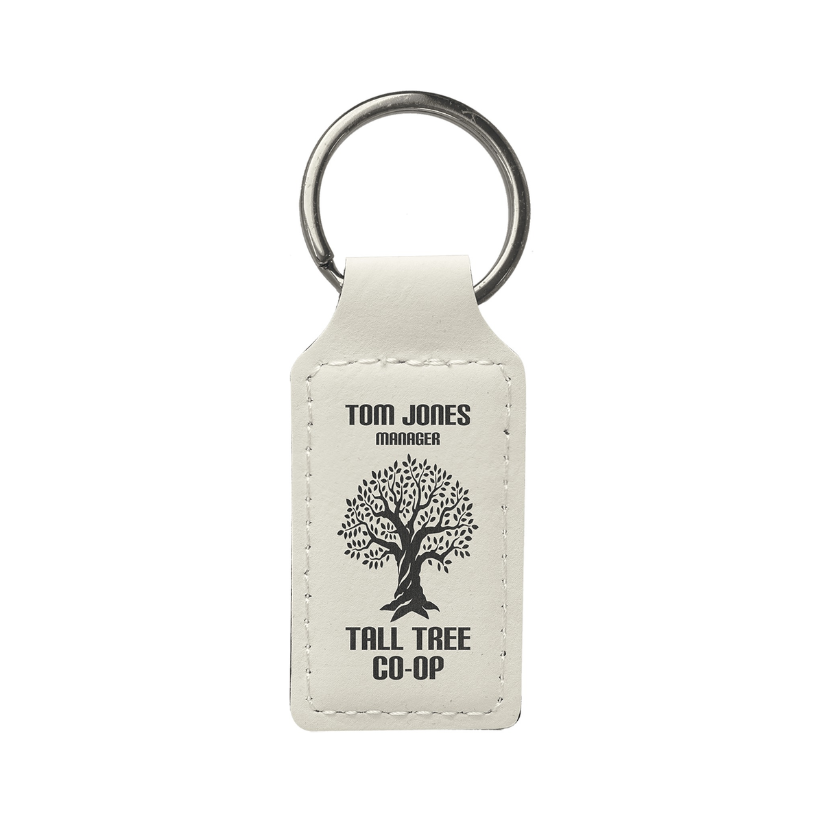 Leatherette Rectangle Keychain 2.75" x 1.25"