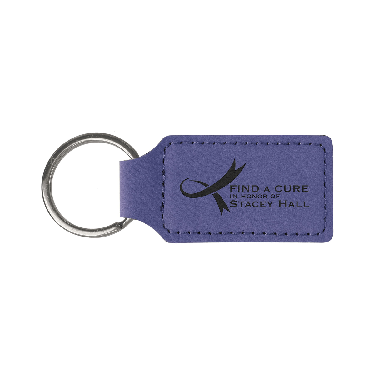 Leatherette Rectangle Keychain 2.75" x 1.25"