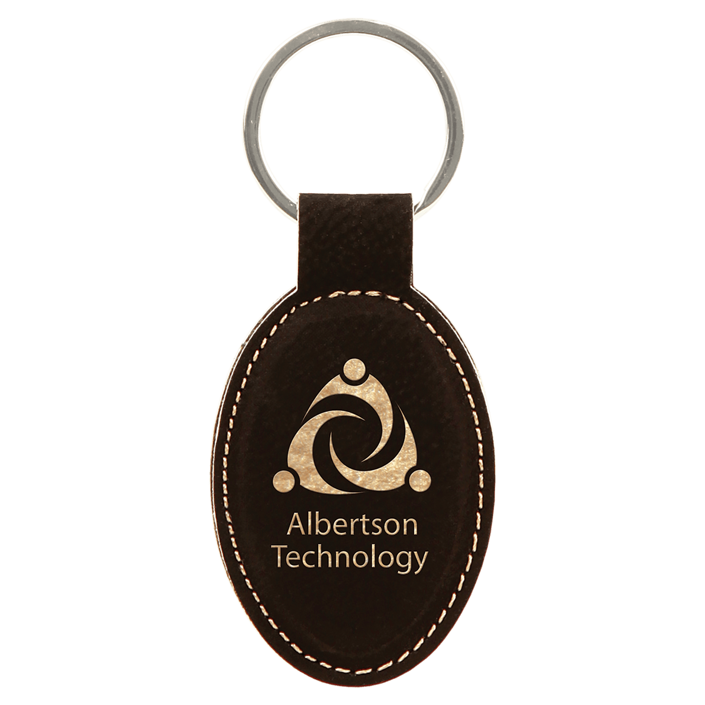 Leatherette Oval Keychain 3" x 1.75"