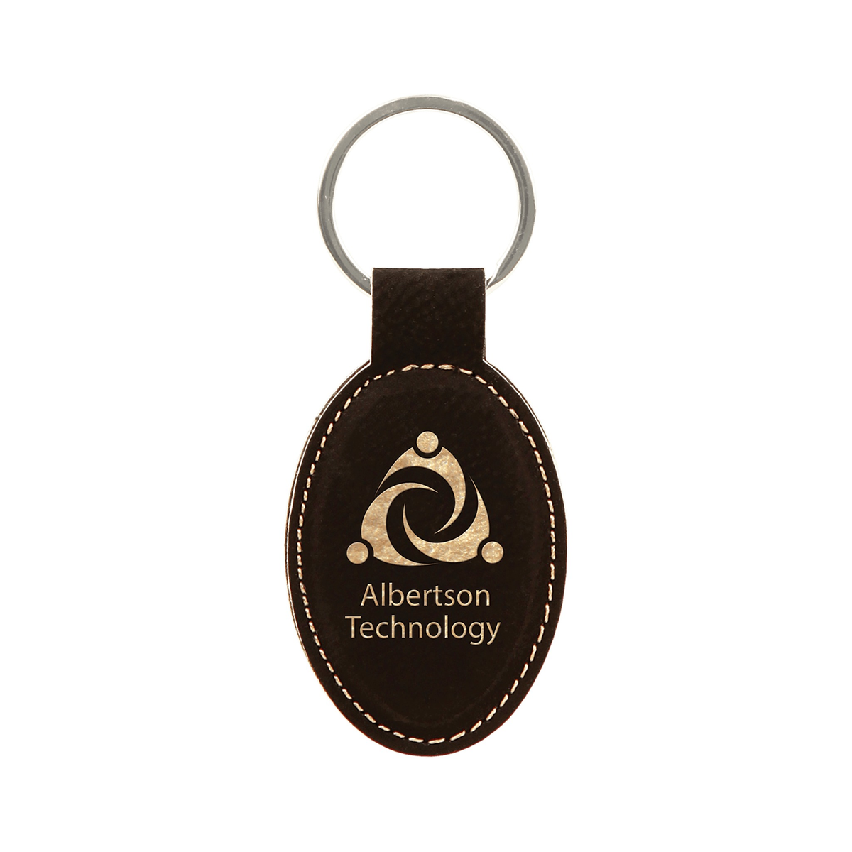 Leatherette Oval Keychain 3" x 1.75"