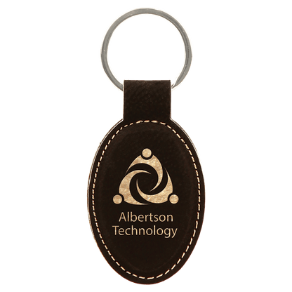 Leatherette Oval Keychain 3" x 1.75"