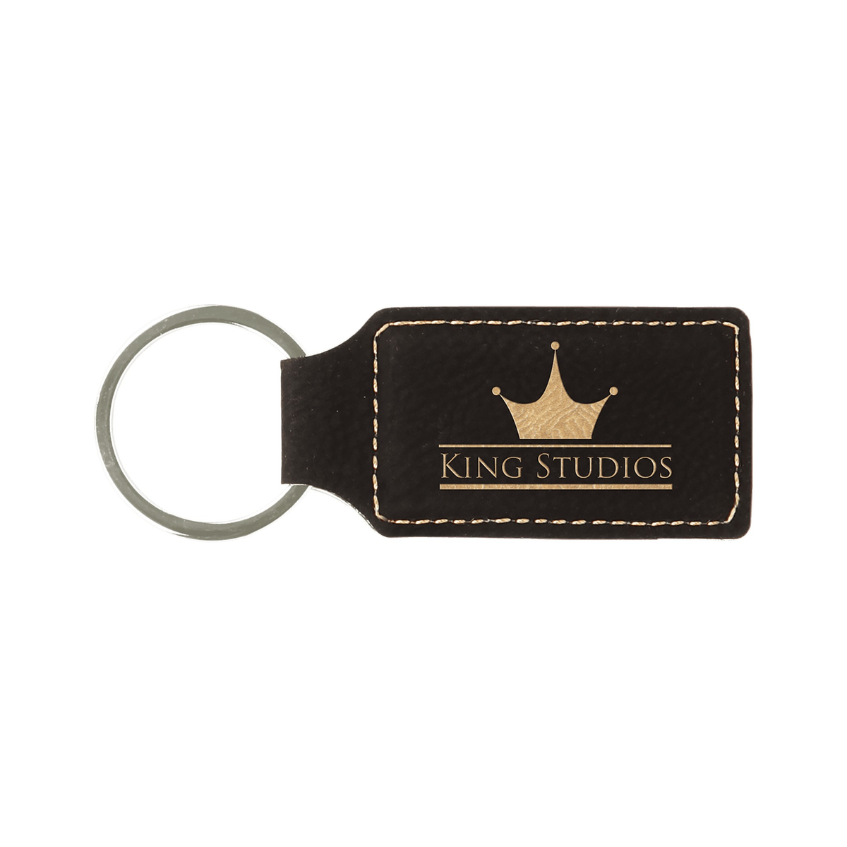 Leatherette Rectangle Keychain 2.75" x 1.25"