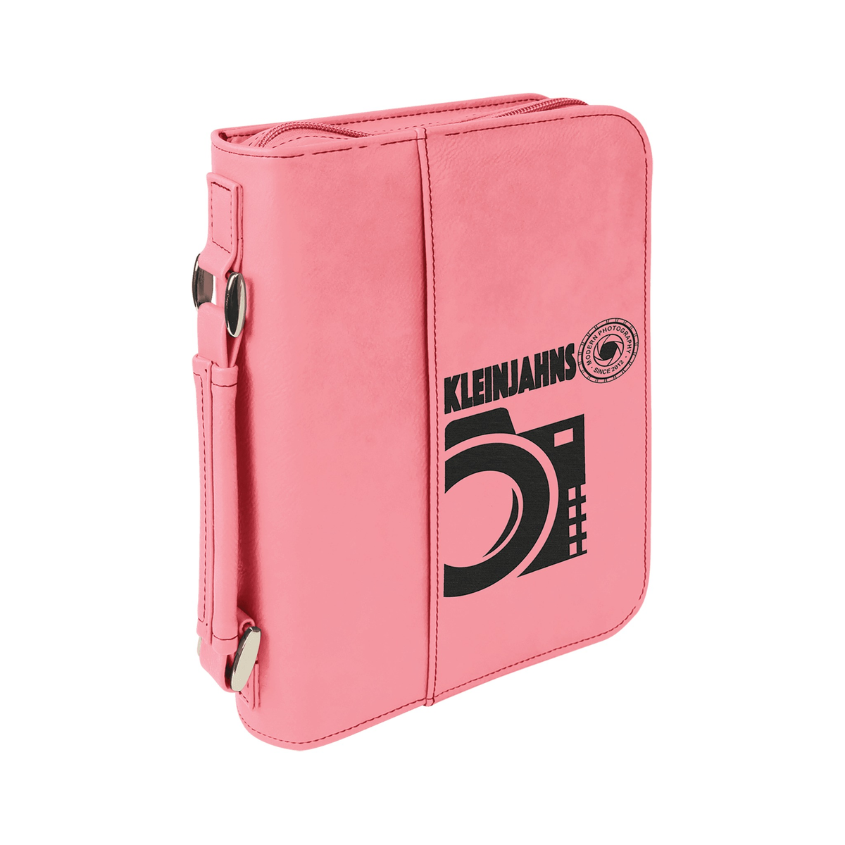 Leatherette Book/Bible Cover with Handle and Zipper, Pink