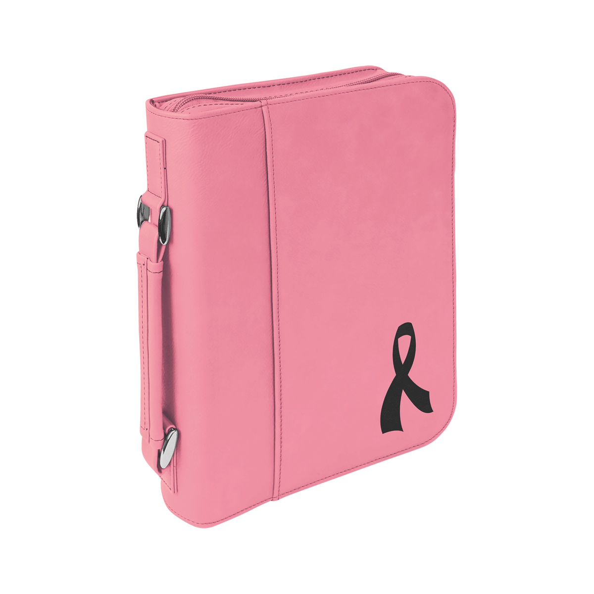 Leatherette Book/Bible Cover with Handle and Zipper, Pink