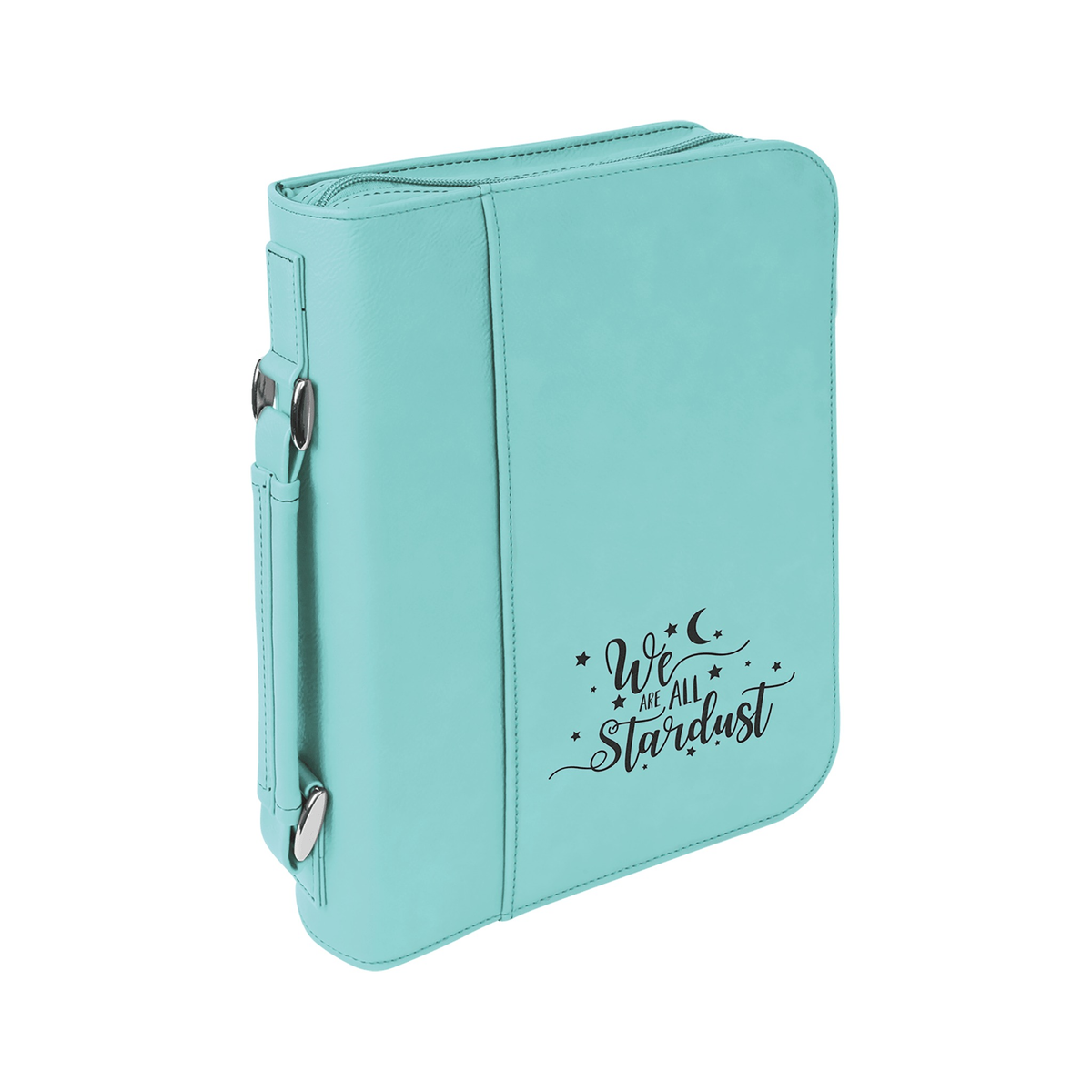 Leatherette Book/Bible Cover with Handle and Zipper, Teal