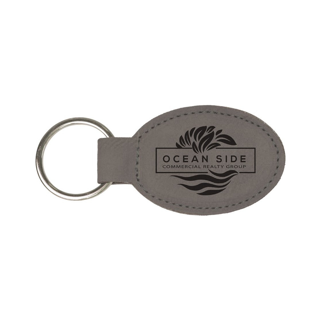 Leatherette Oval Keychain 3" x 1.75"