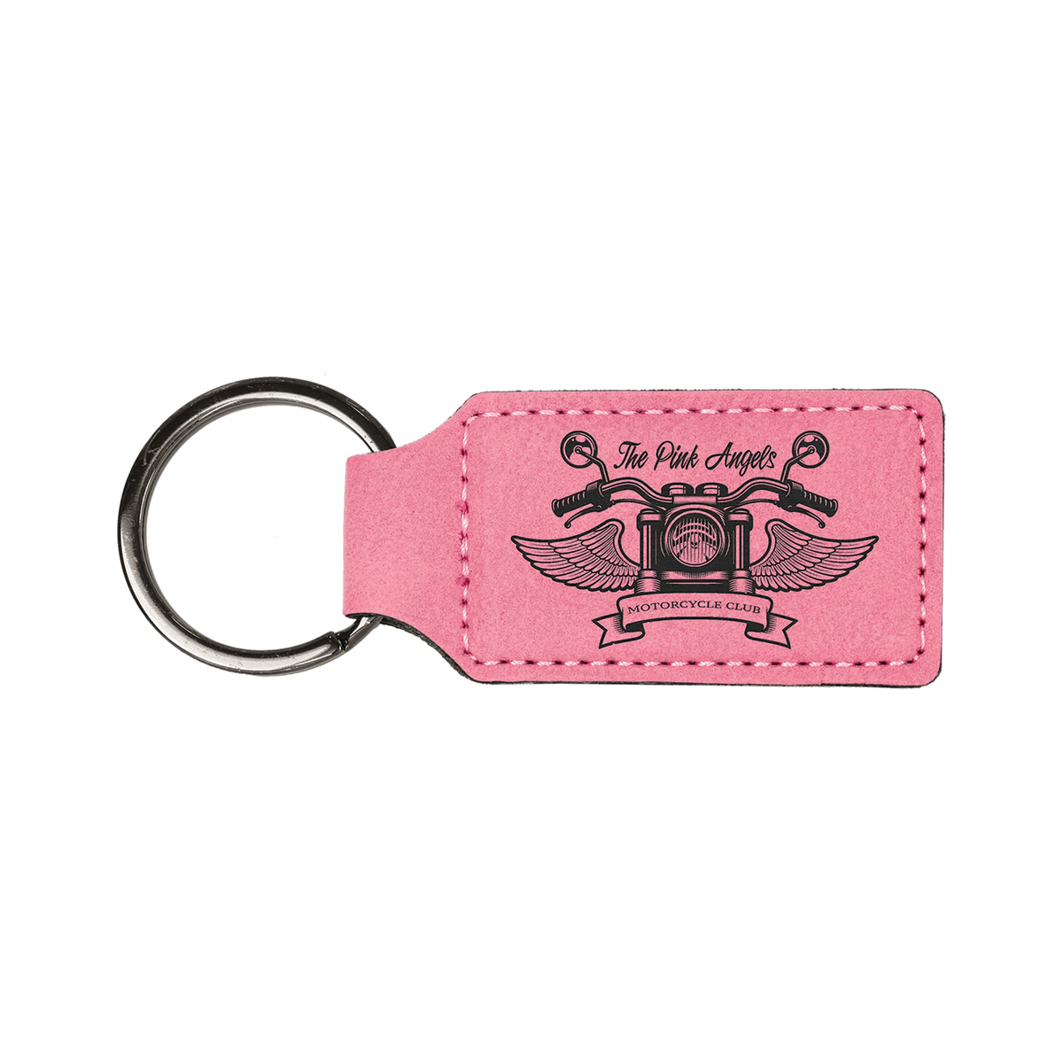Leatherette Rectangle Keychain 2.75" x 1.25"