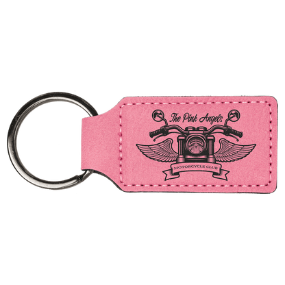 Leatherette Rectangle Keychain 2.75" x 1.25"