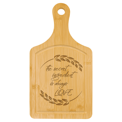 Bamboo Cutting Board Paddle Shape with Drip Ring