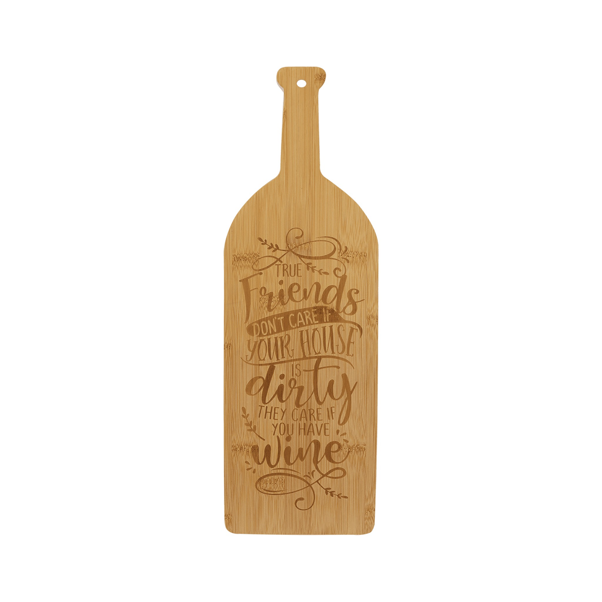Bamboo Wine Bottle Shaped Cutting Board, 17" x 5.25"