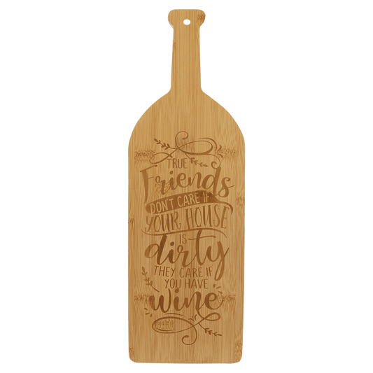 17" x 5.25" Bamboo Wine Bottle Shaped Cutting Board