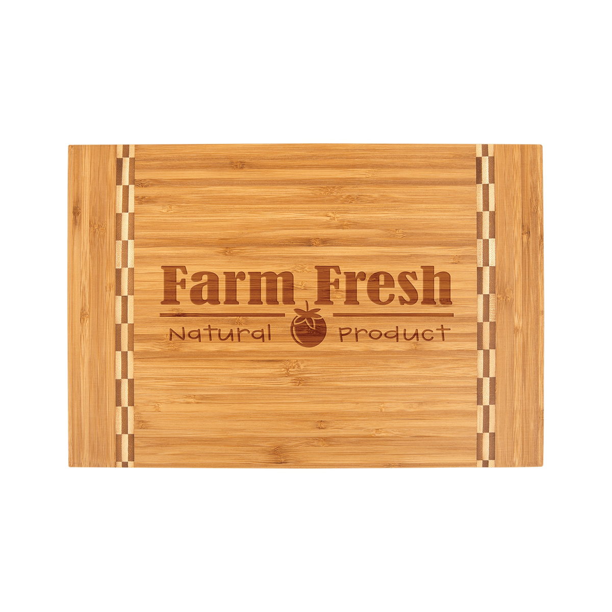 Bamboo Cutting Board with Butcher Block Inlay