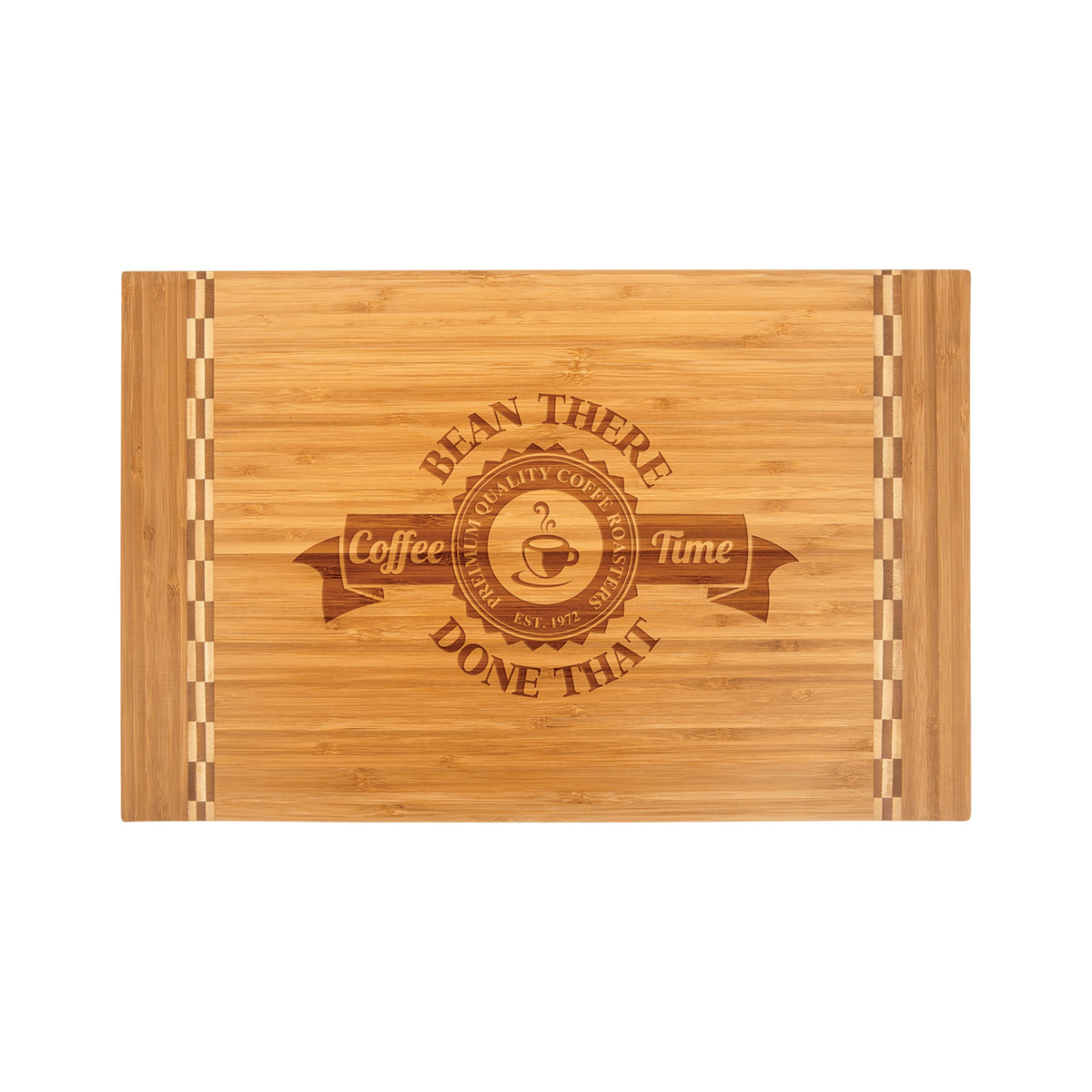 Bamboo Cutting Board with Butcher Block Inlay