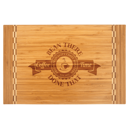 Bamboo Cutting Board with Butcher Block Inlay