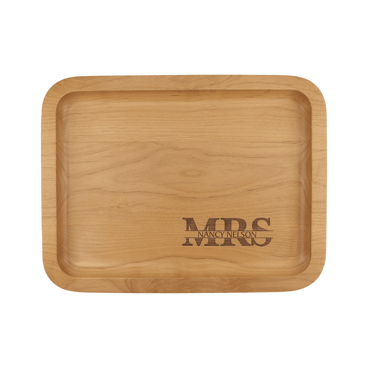 Wood Tray with Recessed Center 13.625" x 10.625", Alder