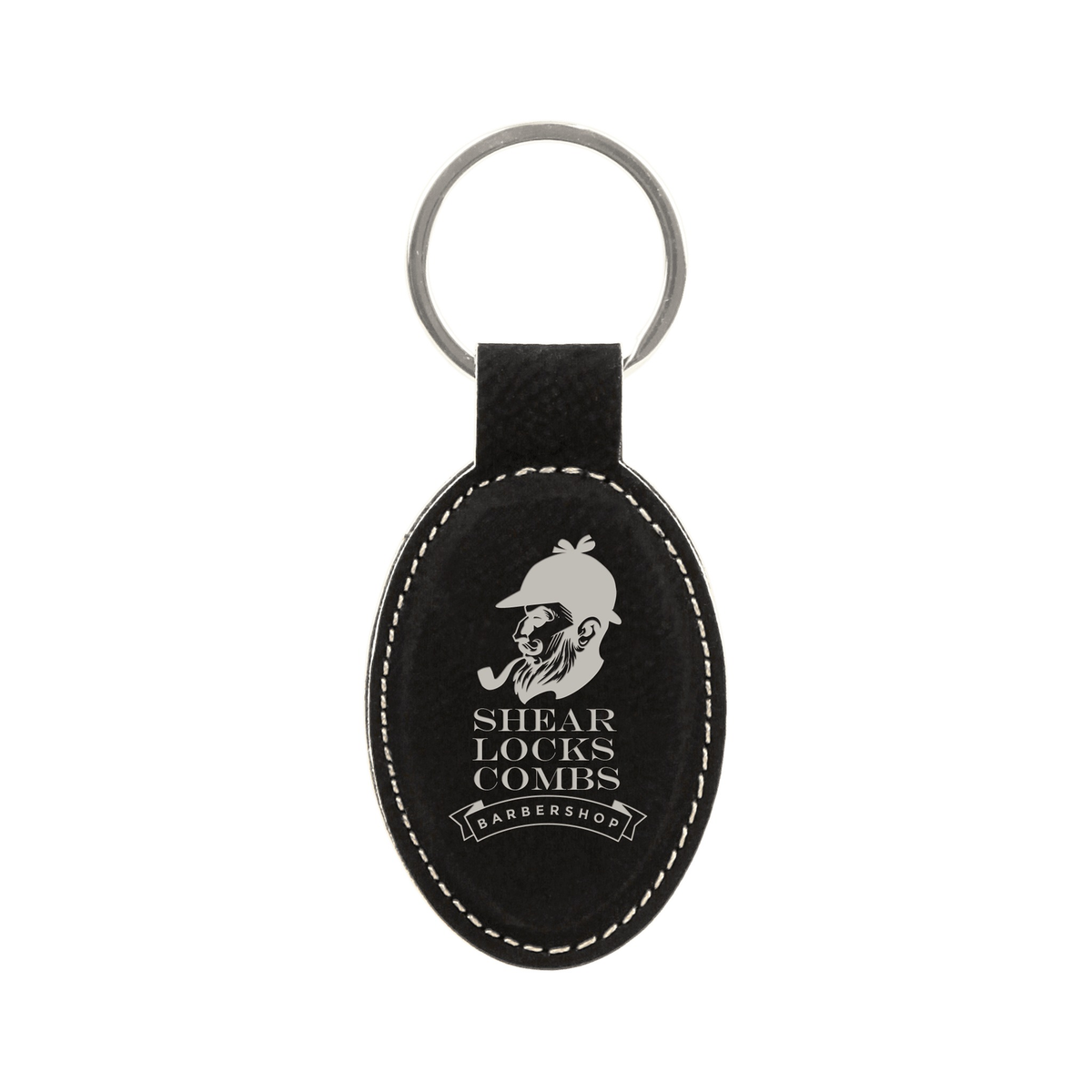 Leatherette Oval Keychain 3" x 1.75"