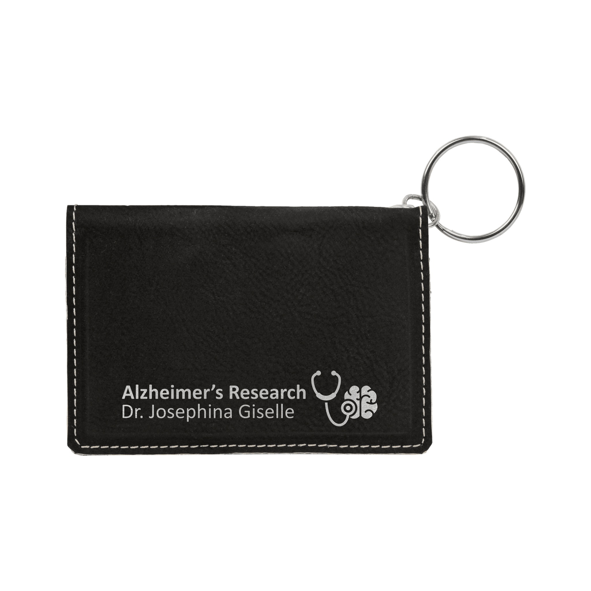 Leatherette Keychain ID Holder