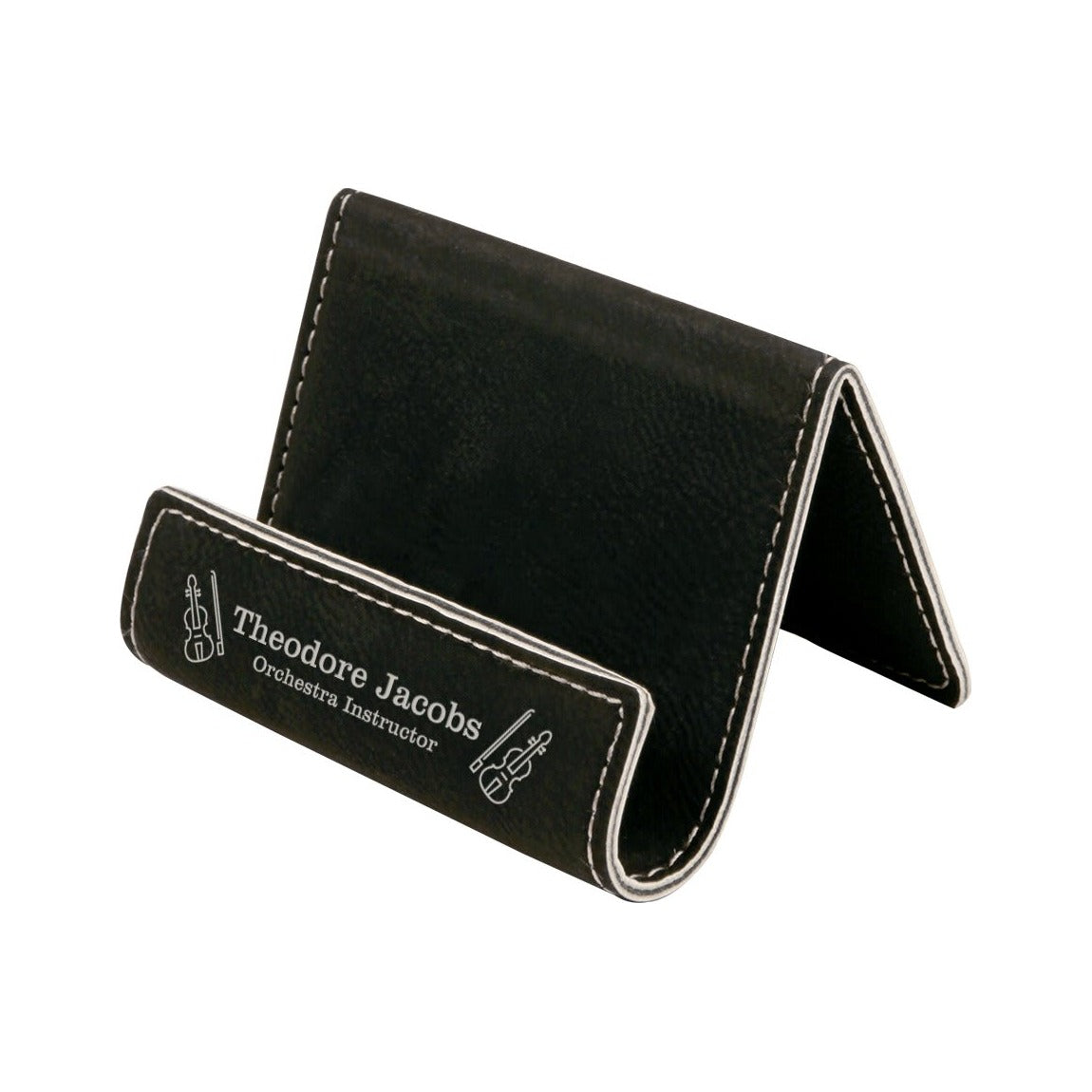 Leatherette Business Card Easel Holder